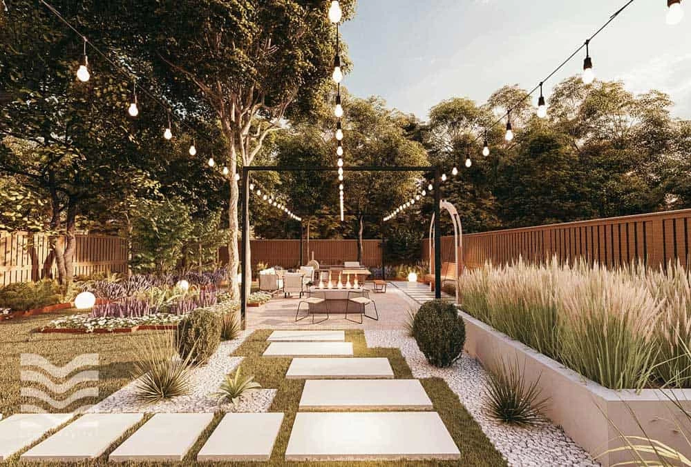 outside landscape design of Creekside Pro Construction