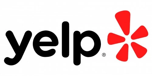 The yelp logo is shown on a white background.