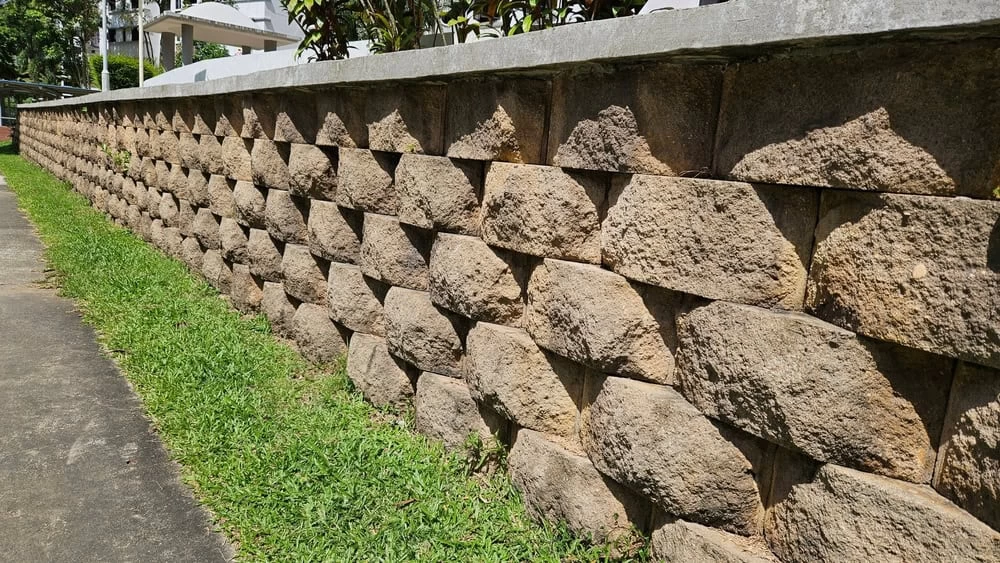 Retaining wall for landscaping and soil erosion control in home remodeling project in Contra Costa County