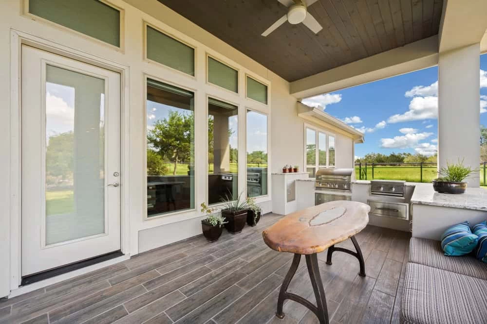 Backyard patio with grass after home remodeling in Contra Costa County