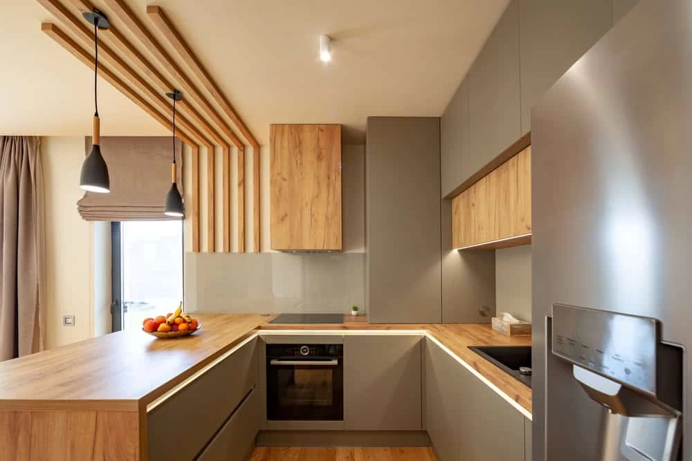 Modern grey kitchen in luxury apartment – home remodeling in Contra Costa County